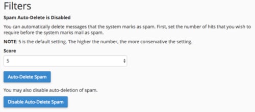 disable auto delete spam