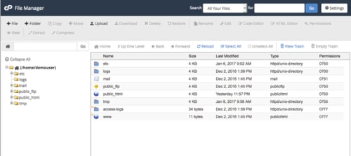 file manager home page