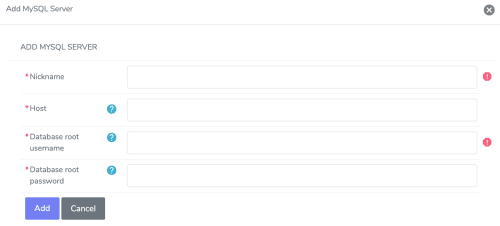 add mysql server form