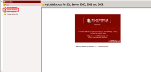 restore button highlighted