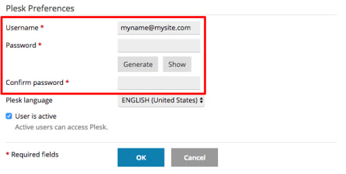 choosing a username and password