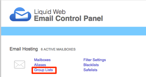 group lists link highlighted