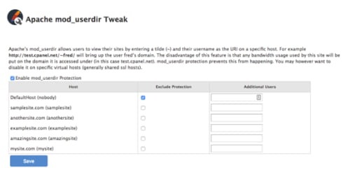apache tweak section