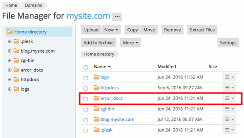 gif showing error docs in home directory