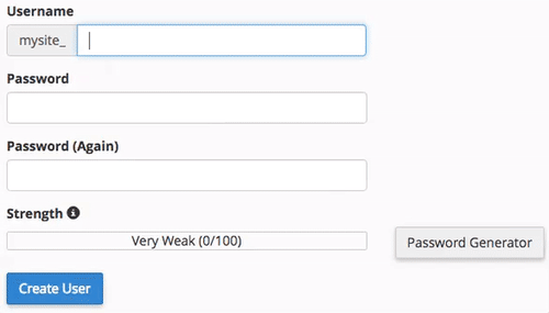 choosing a username and password