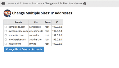 gif showing selection options for sites