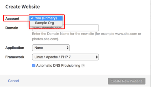 account select highlighted
