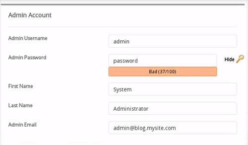 choose a username and password