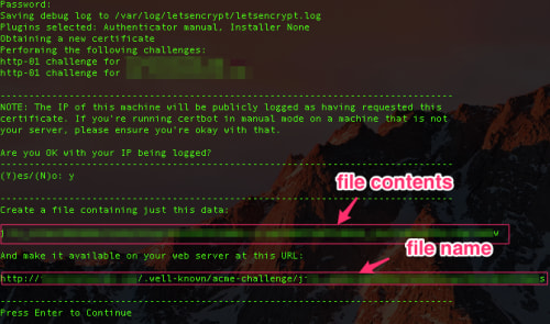 file creation for ssl cert via command line