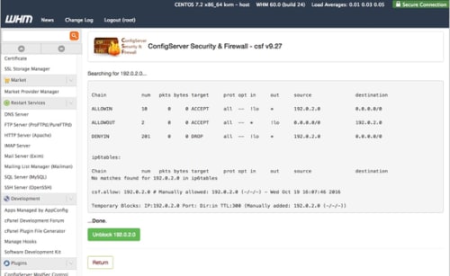 message showing ip is blocked