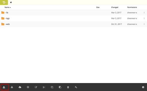upload icon highlighted