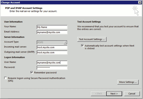 choosing and saving settings