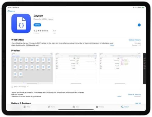 browse json files with jayson for ipad development