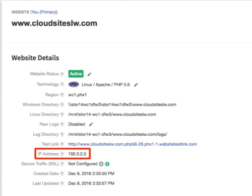 IP address in cloud sites
