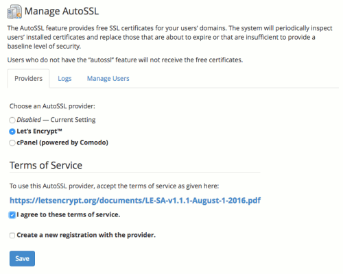agreeing to Let's Encrypt