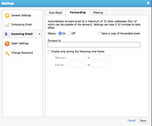 forwarding turned on