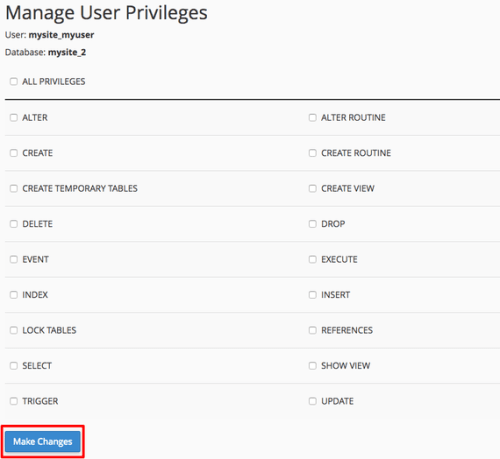 user permissions section