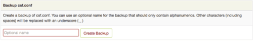 csf backup section