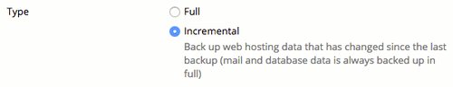 full or incremental backup