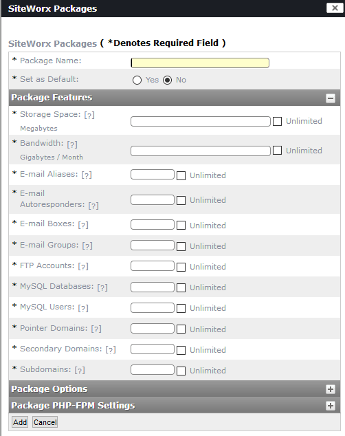 new package details screen