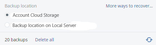 backup location options