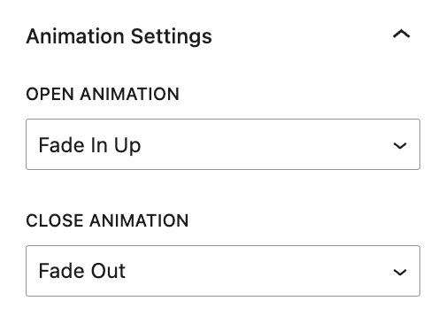 Animation settings