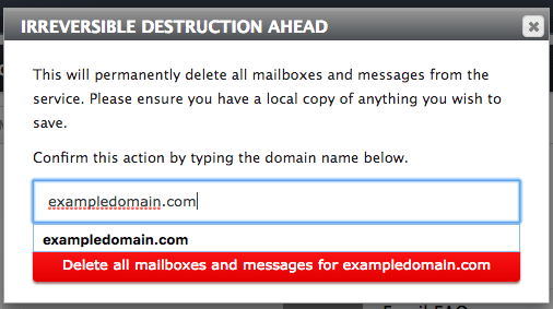 confirm deleting button