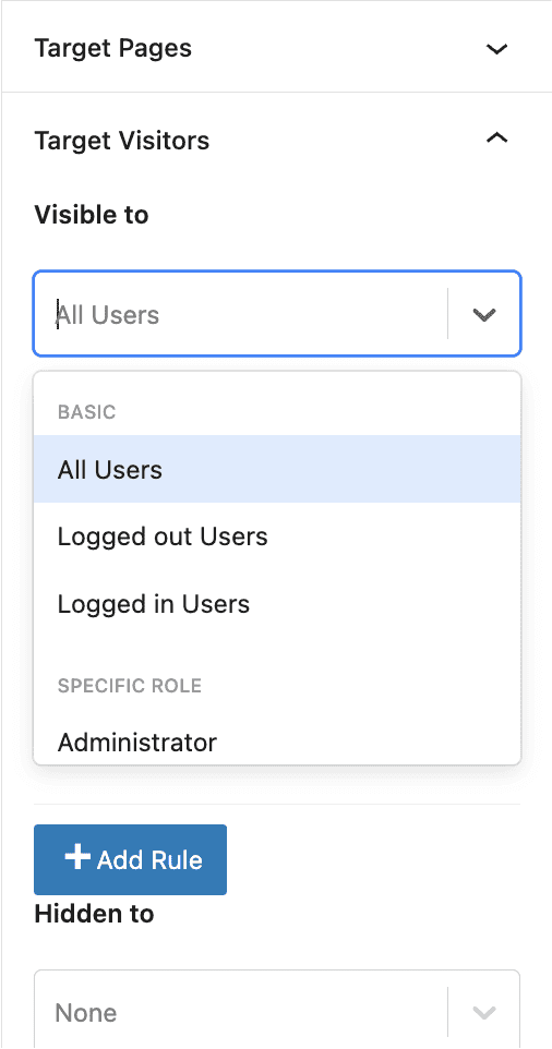 Targeting your popup