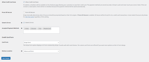 You can allow your customers to save their credit card information for further orders, edit the list of the accepted payment methods, or change the payment form layout.
