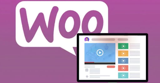 Screenshot from the WooCommerce website showing the logo and some features
