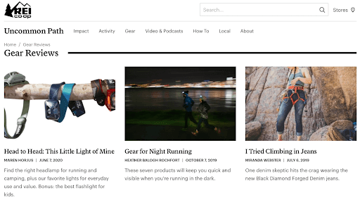 REI Testimonial Page Example