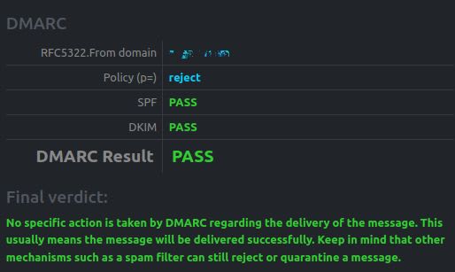 To conduct a DMARC Email Test, you can use the online DMARC Email Test tool. You can go through their website and follow the instructions. If your domain has a valid DMARC record, you will get the same result as in this screenshot.