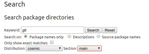 search for git
