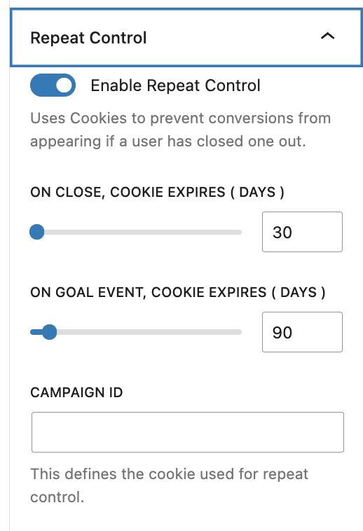Enable Repeat Control