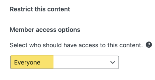 Screenshot showing path to Member Access Options