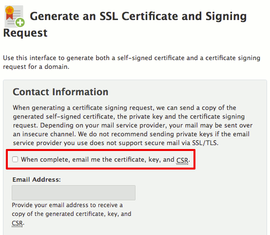 emailing yourself your CSR