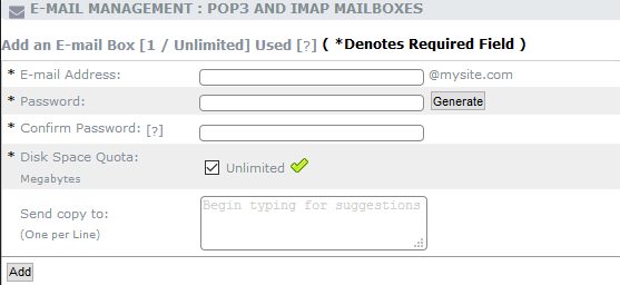 add mailbox screen