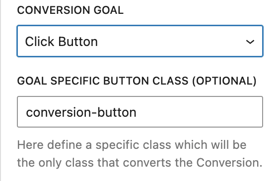 Conversion Goal - Click Button and optional goal specific button class