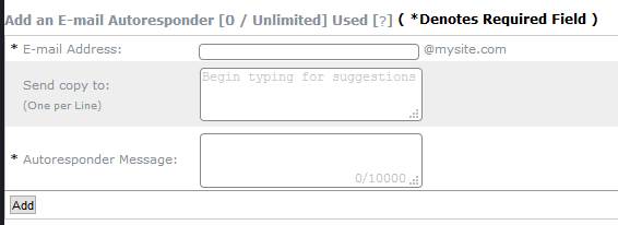 add autoresponders screen