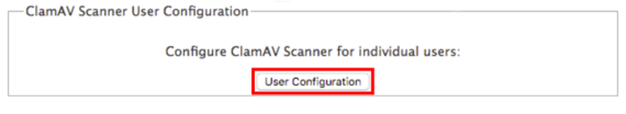 user configuration highlighted