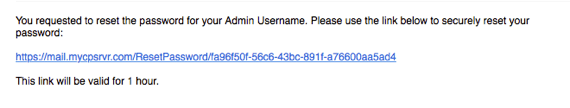 reset password email