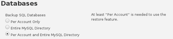 databases section