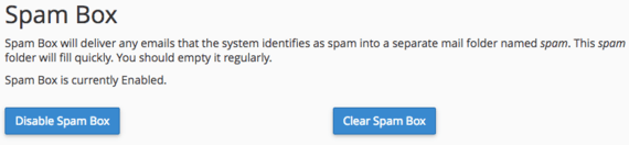 disable spam box