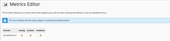metrics editor