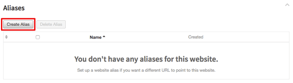 create alias button