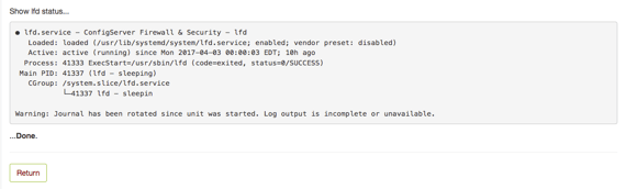lfd status section