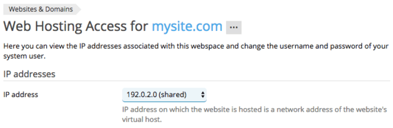 ip address menu