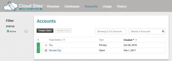 account home page