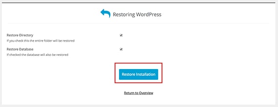 Restore site home