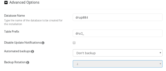 database setup